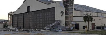 A Tyndall AFB hangar left in Michael's wake A Tyndall AFB hangar left in Michael's wake