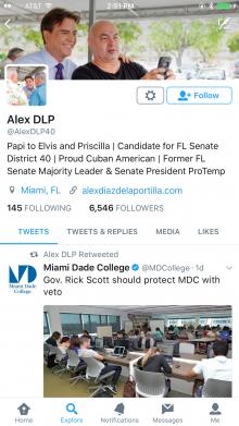 Alex Diaz de la Portilla follower count May 27