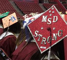 Some students decorated their mortarboards Some students decorated their mortarboards