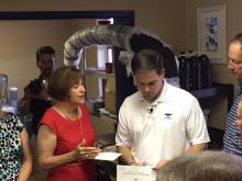 Gayle Harrell last week, briefing Marco Rubio on the algae crisis in Martin and St. Lucie counties