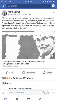 Chris Latvala's post. Click to enlarge Chris Latvala's post. Click to enlarge