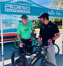 Gene Jones with Pedego 30A owner Jason Medina Gene Jones with Pedego 30A owner Jason Medina
