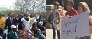 Rally for Ayala (Tallahassee), against Ayala (Orlando). Credit: News13