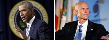 Barack Obama and Rick Scott Barack Obama and Rick Scott