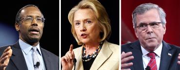 Ben Carson, Hillary Clinton, and Jeb Bush