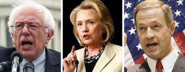 Bernie Sanders, Hillary Clinton, and Martin O'Malley