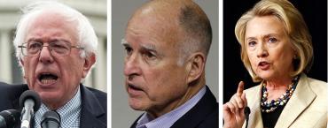 Bernie Sanders, Jerry Brown and Hillary Clinton Bernie Sanders, Jerry Brown and Hillary Clinton
