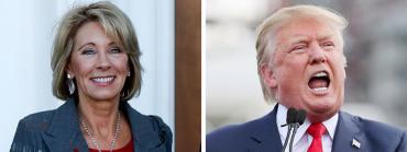 Betsy DeVos and Donald Trump