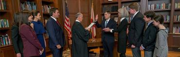 Ron DeSantis oversees Jan. 22 swearing-in of Justice Carlos Muñiz