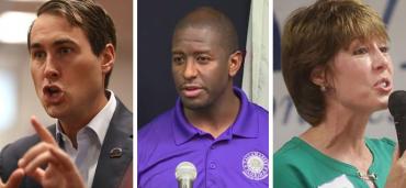 Chris King, Andrew Gillum and Gwen Graham