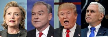 Hillary Clinton, Tim Kaine, Donald Trump and Mike Pence Hillary Clinton, Tim Kaine, Donald Trump and Mike Pence