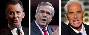 David Jolly, Jeb Bush and Charlie Crist David Jolly, Jeb Bush and Charlie Crist