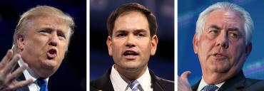 Donald Trump, Marco Rubio and Rex Tillerson
