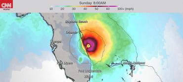 5 p.m. Tuesday projection:  Florida landfall Sunday morning
