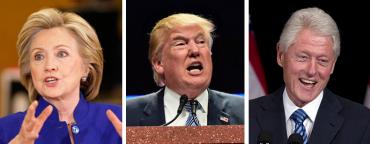 Hillary Clinton, Donald Trump and Bill Clinton Hillary Clinton, Donald Trump and Bill Clinton