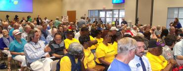 Crowd gathers Tuesday at IRSC Wolf Technology Center in Stuart