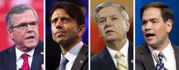 Jeb Bush, Bobby Jindal, Lindsey Graham, and Marco Rubio Jeb Bush, Bobby Jindal, Lindsey Graham, and Marco Rubio