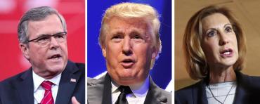 Jeb Bush, Donald Trump, and Carly Fiorina