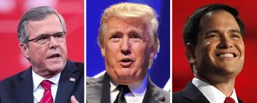 Jeb Bush, Donald Trump, and Marco Rubio Jeb Bush, Donald Trump, and Marco Rubio