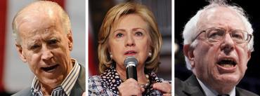 Joe Biden, Hillary Clinton, and Bernie Sanders