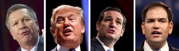 John Kasich, Donald Trump, Ted Cruz and Marco Rubio John Kasich, Donald Trump, Ted Cruz and Marco Rubio