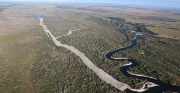 The completed backfilling of the MacArthur Ditch section of the Kissimmee River The completed backfilling of the MacArthur Ditch section of the Kissimmee River