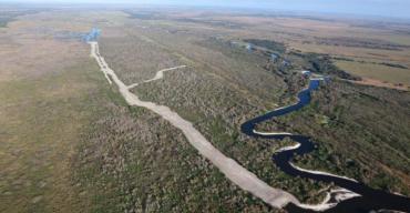 The completed backfilling of the MacArthur Ditch section of the Kissimmee River