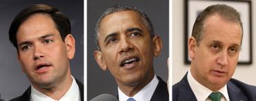 Marco Rubio, Barack Obama, and Mario Diaz-Balart Marco Rubio, Barack Obama, and Mario Diaz-Balart