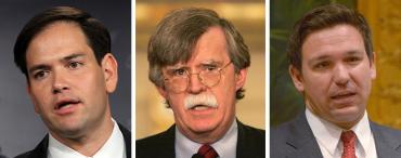 Marco Rubio, John Bolton and Ron DeSantis Marco Rubio, John Bolton and Ron DeSantis