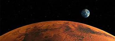 Mars, with Earth 140 million miles away Mars, with Earth 140 million miles away