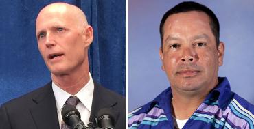 Rick Scott and Marcellus Osceola Jr.