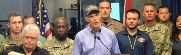 Rick Scott at the morning briefing Rick Scott at the morning briefing