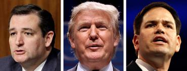 Ted Cruz, Donald Trump, and Marco Rubio