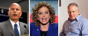 Tim Canova, Debbie Wasserman Schultz and Stephen Bittel