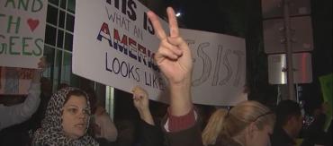 Protesters at Tampa International Airport