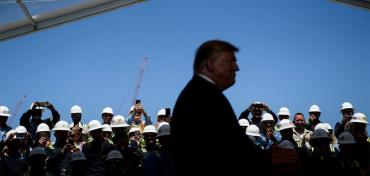 President Trump at the May opening of the giant Sempra LNG plant in Cameron, La.