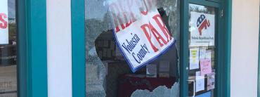 Gunfire-damaged GOP office Gunfire-damaged GOP office