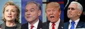 Hillary Clinton, Tim Kaine, Donald Trump and Mike Pence