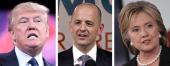 Donald Trump, Evan McMullin and Hillary Clinton