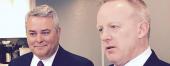 Ed Pozzuoli, left, with Sean Spicer, chief strategist for the Republican National Committee