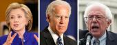 Hillary Clinton, Joe Biden and Bernie Sanders