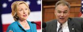 Hillary Clinton and Tim Kaine
