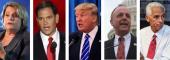 Ileana Ros-Lehtinen, Marco Rubio, Donald Trump, Ted Deutch and Charlie Crist