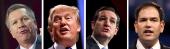 John Kasich, Donald Trump, Ted Cruz and Marco Rubio