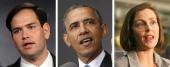 Marco Rubio, Barack Obama and Kathy Castor