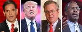 Marco Rubio, Donald Trump, Jeb Bush, and Ben Carson