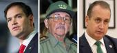 Marco Rubio, Raul Castro and Mario Diaz-Balart