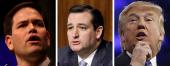 Marco Rubio, Ted Cruz, and Donald Trump