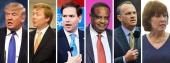 Donald Trump, Adam Putnam, Marco Rubio, Al Lawson, Richard Corcoran and Gwen Graham