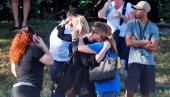 Dazed students outside Douglas High School after the shooting
